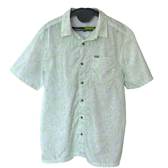 Columbia Women's Floral Button-Up Fishing Shirt Green Size M - Picture 1 of 7
